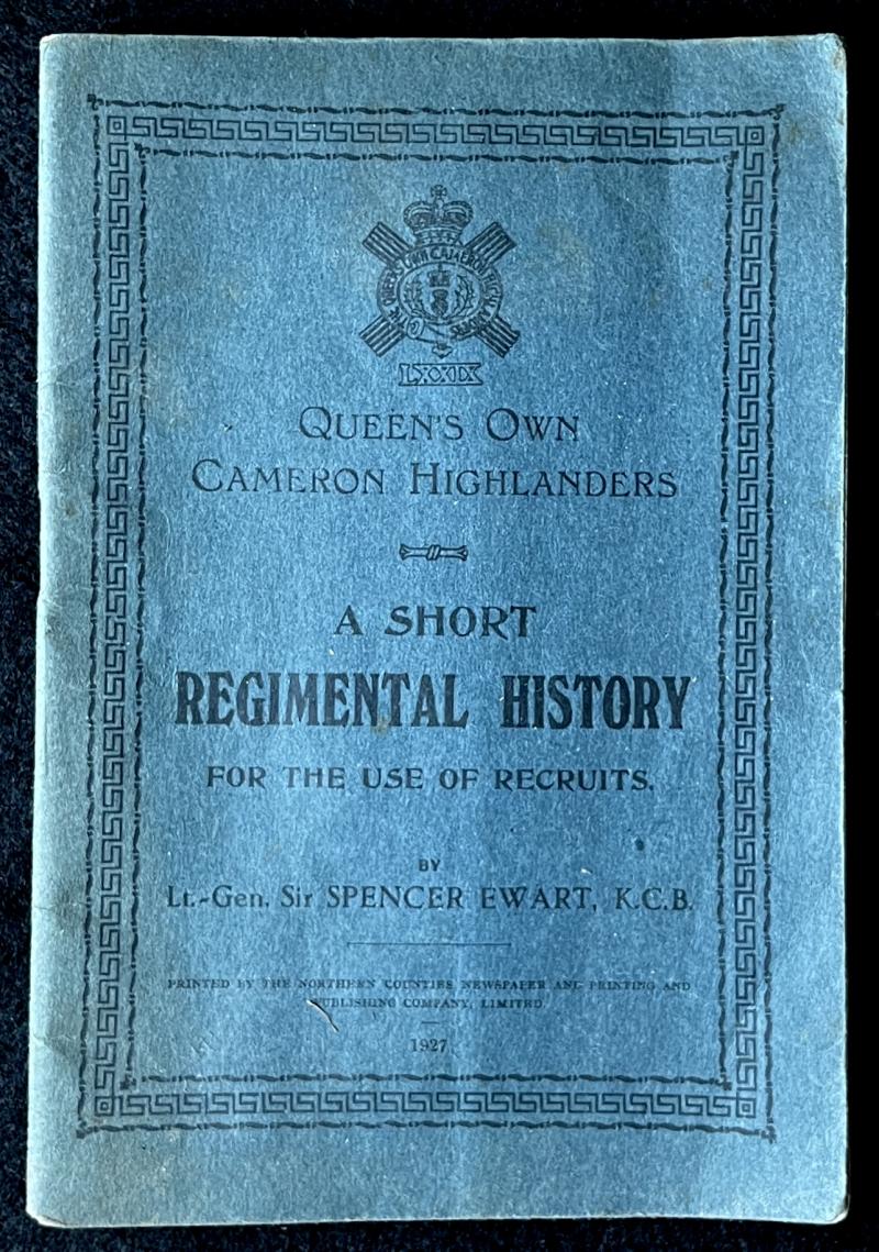 QUEENS OWN CAMERON HIGHLANDERS REGIMENTAL HISTORY